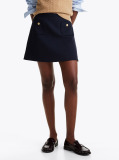 Blue Button Pocket Mini Skirt  Women