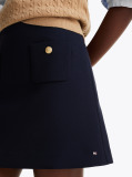 Blue Button Pocket Mini Skirt  Women