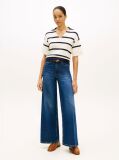 Multi Stripe Short Sleeve Polo Jumper  Women