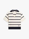 Multi Stripe Short Sleeve Polo Jumper  Women