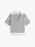 Multi Stripe Short Sleeve Polo Jumper  Women