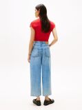 Blue High Rise Wide Leg Cropped Jeans  Women