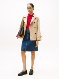 Blue Mid Rise Denim Straight Skirt  Women