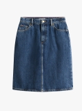 Blue Mid Rise Denim Straight Skirt  Women