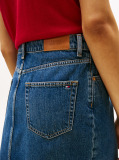Blue Mid Rise Denim Straight Skirt  Women