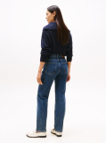 Blue Mid Rise Straight Leg Jeans  Women