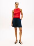 Red Cable Knit Sleeveless Slim Jumper  Women