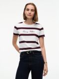 Multi Logo Embroidery Crew Neck T-Shirt  Women
