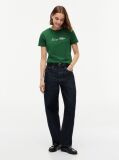 Πράσινο T-Shirt Με Στρογγυλή Λαιμόκοψη Και Κεντητό Λογότυπο  Γυναίκες