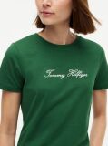 Πράσινο T-Shirt Με Στρογγυλή Λαιμόκοψη Και Κεντητό Λογότυπο  Γυναίκες