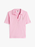 Pink Regular Fit Logo Embroidery Polo Shirt  Women