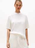 White Relaxed Fit Sateen T-Shirt  Women