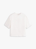 White Relaxed Fit Sateen T-Shirt  Women