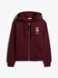 Red TH Crest Embroidery Gold-Tone Zip-Thru Hoody  Women