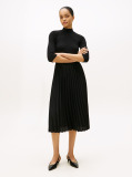 Black Pleated Midi Fit And Flare Dress  Women