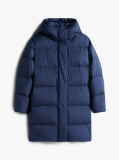 Blue Water Repellent Down Hooded Coat  Women
