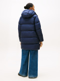 Blue Water Repellent Down Hooded Coat  Women