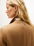 Brown Single Breasted Coat With Cashmere  Women