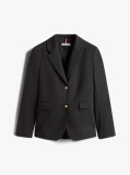 Μαύρο Μάλλινο Blazer Σε Κανονική Γραμμή  Γυναίκες
