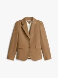 Καφέ Μάλλινο Blazer Σε Κανονική Γραμμή  Γυναίκες