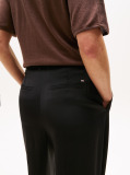 Black Twill Relaxed Straight Pants  Women