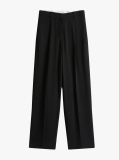 Black Twill Relaxed Straight Pants  Women