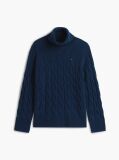 Blue Cable Knit Soft Wool Relaxed Jumper  Women
