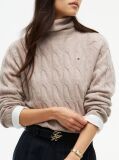 Beige Cable Knit Soft Wool Relaxed Jumper  Women