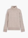 Beige Cable Knit Soft Wool Relaxed Jumper  Women