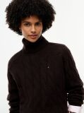Brown Cable Knit Soft Wool Relaxed Jumper  Women