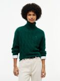 Green Cable Knit Soft Wool Relaxed Jumper  Women