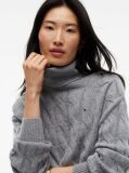 Grey Cable Knit Soft Wool Relaxed Jumper  Women