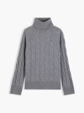 Grey Cable Knit Soft Wool Relaxed Jumper  Women