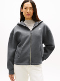 Grey Logo Embroidery Zip-Thru Hoody  Women