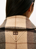 Multi Check Wool Blend Oversized Belted Coat  Women
