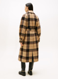 Multi Check Wool Blend Oversized Belted Coat  Women