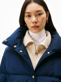 Blue Crest Embroidery Down Puffer Coat  Women
