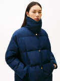 Blue Crest Embroidery Down Puffer Coat  Women