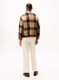 Multi Check Wool Blend Relaxed Harrington Jacket  Women