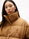 Brown Crest Embroidery Down Puffer Jacket  Women