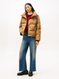 Brown Crest Embroidery Down Puffer Jacket  Women