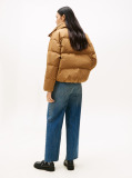 Brown Crest Embroidery Down Puffer Jacket  Women