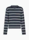 Multi Mock Neck Slim Long Sleeve Top  Women