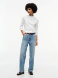 Beige Mock Neck Slim Long Sleeve Top  Women