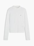 Beige Mock Neck Slim Long Sleeve Top  Women