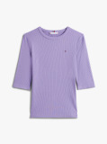 Μωβ Ριμπ T-Shirt Σε Slim Γραμμή  Γυναίκες