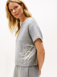 Γκρι Άνετο T-Shirt Με Appliqué Λογότυπο  Γυναίκες