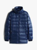Blue Shiny Water Repellent Down Puffer Coat  Women