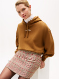 Χακί Άνετο Fleece Hoody Με Λογότυπο  Γυναίκες
