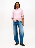 Pink Logo Embroidery Relaxed Cable Knit Jumper  Women